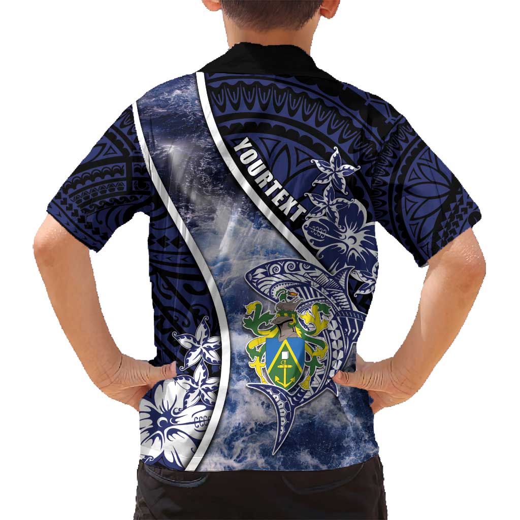 Personalised Pitcairn Islands Family Matching Off Shoulder Short Dress and Hawaiian Shirt Coat Of Arms Waves Style DT05 - Polynesian Pride