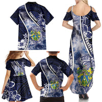Personalised Pitcairn Islands Family Matching Summer Maxi Dress and Hawaiian Shirt Coat Of Arms Waves Style DT05 - Polynesian Pride