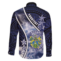 Personalised Pitcairn Islands Family Matching Tank Maxi Dress and Hawaiian Shirt Coat Of Arms Waves Style DT05 - Polynesian Pride