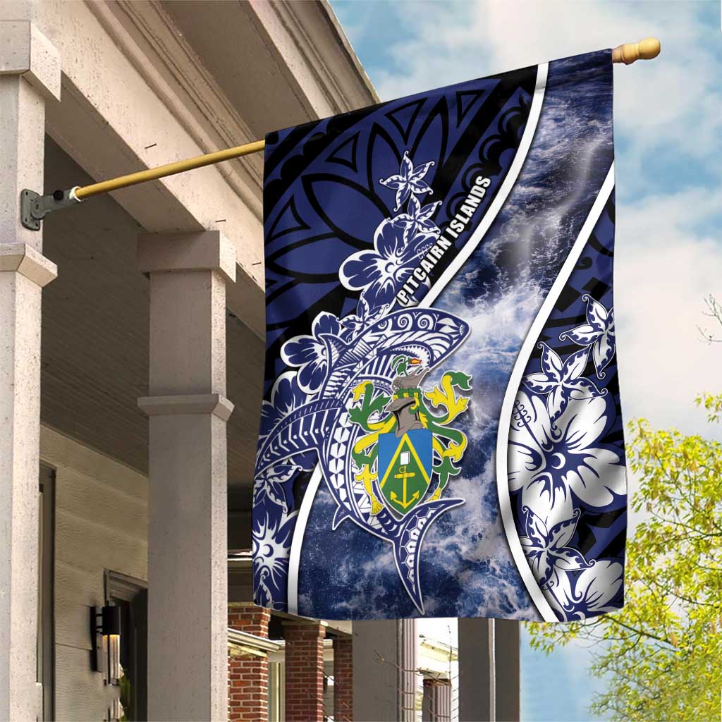 Pitcairn Islands Garden Flag Coat Of Arms Waves Style DT05 House Flag Navy - Polynesian Pride