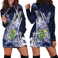 Personalised Pitcairn Islands Hoodie Dress Coat Of Arms Waves Style DT05 - Polynesian Pride