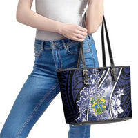 Pitcairn Islands Leather Tote Bag Coat Of Arms Waves Style