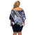 Personalised Pitcairn Islands Off Shoulder Short Dress Coat Of Arms Waves Style