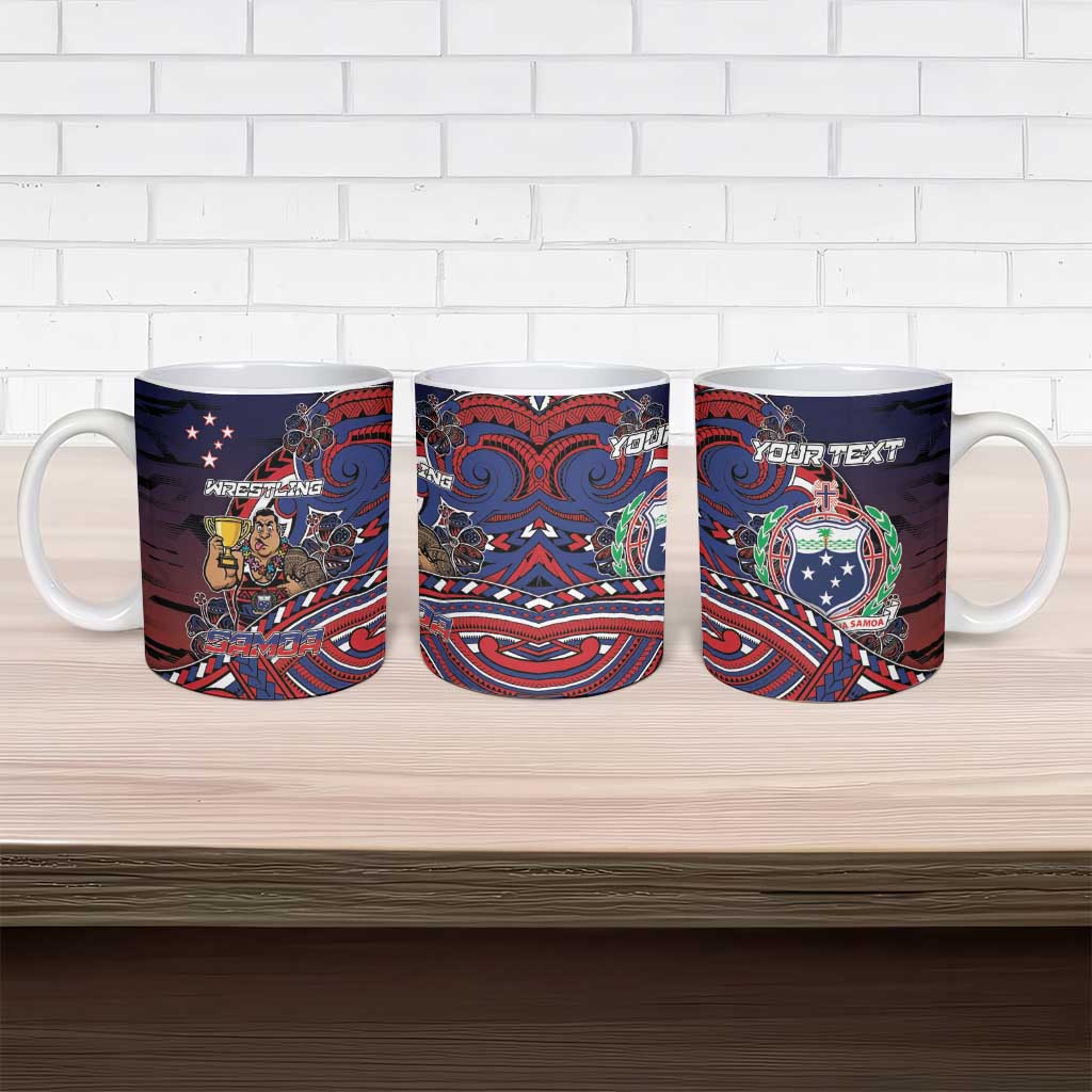 Personalised Samoa Wrestling Ceramic Mug Polynesian Warrior Funny Style - Polynesian Pride