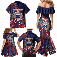 Personalised Samoa Wrestling Family Matching Mermaid Dress and Hawaiian Shirt Polynesian Warrior Funny Style - Polynesian Pride