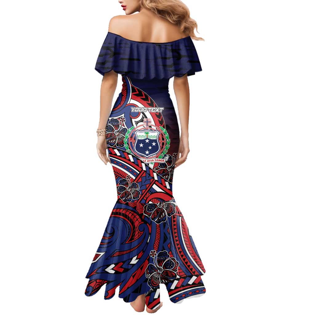 Personalised Samoa Wrestling Family Matching Mermaid Dress and Hawaiian Shirt Polynesian Warrior Funny Style - Polynesian Pride