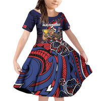 Personalised Samoa Wrestling Family Matching Off Shoulder Short Dress and Hawaiian Shirt Polynesian Warrior Funny Style - Polynesian Pride