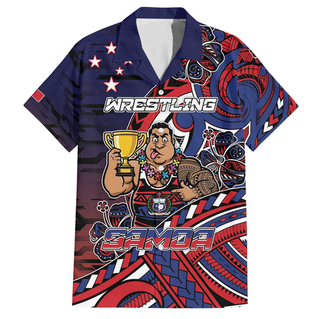 Personalised Samoa Wrestling Family Matching Off Shoulder Short Dress and Hawaiian Shirt Polynesian Warrior Funny Style - Polynesian Pride