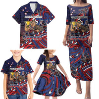 Personalised Samoa Wrestling Family Matching Puletasi and Hawaiian Shirt Polynesian Warrior Funny Style DT05 - Polynesian Pride