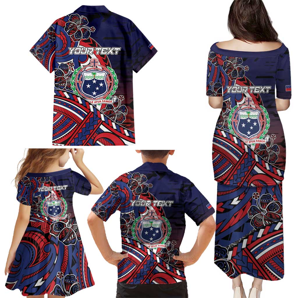 Personalised Samoa Wrestling Family Matching Puletasi and Hawaiian Shirt Polynesian Warrior Funny Style DT05 - Polynesian Pride
