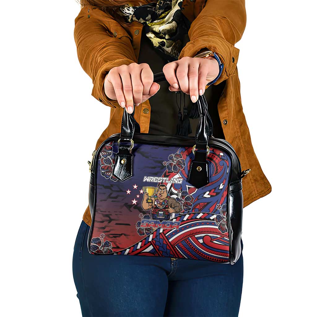 Samoa Wrestling Shoulder Handbag Polynesian Warrior Funny Style - Polynesian Pride