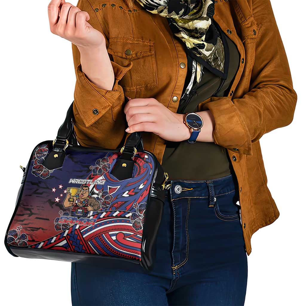 Samoa Wrestling Shoulder Handbag Polynesian Warrior Funny Style - Polynesian Pride