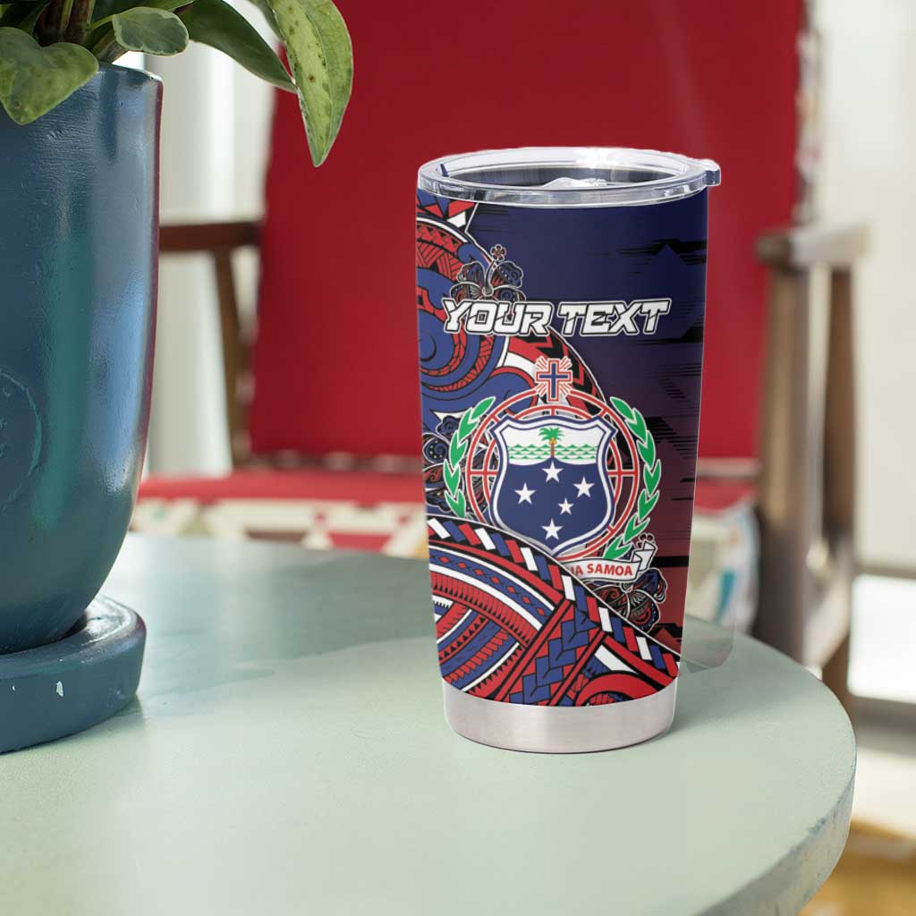 Personalised Samoa Wrestling Tumbler Cup Polynesian Warrior Funny Style - Polynesian Pride