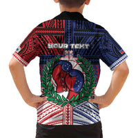 Personalised Samoa Boxing Family Matching Long Sleeve Bodycon Dress and Hawaiian Shirt Samoan Boxer Funny Style - Polynesian Pride
