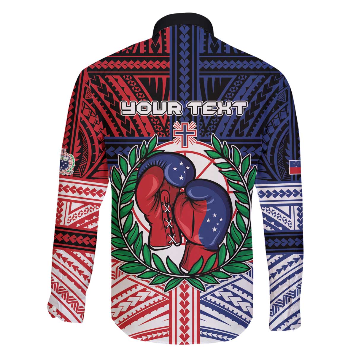 Personalised Samoa Boxing Family Matching Off The Shoulder Long Sleeve Dress and Hawaiian Shirt Samoan Boxer Funny Style - Polynesian Pride