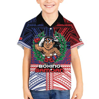 Personalised Samoa Boxing Family Matching Off Shoulder Maxi Dress and Hawaiian Shirt Samoan Boxer Funny Style - Polynesian Pride