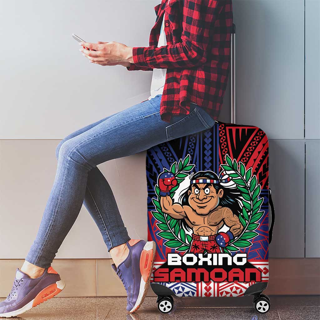 Samoa Boxing Luggage Cover Samoan Boxer Funny Style - Polynesian Pride
