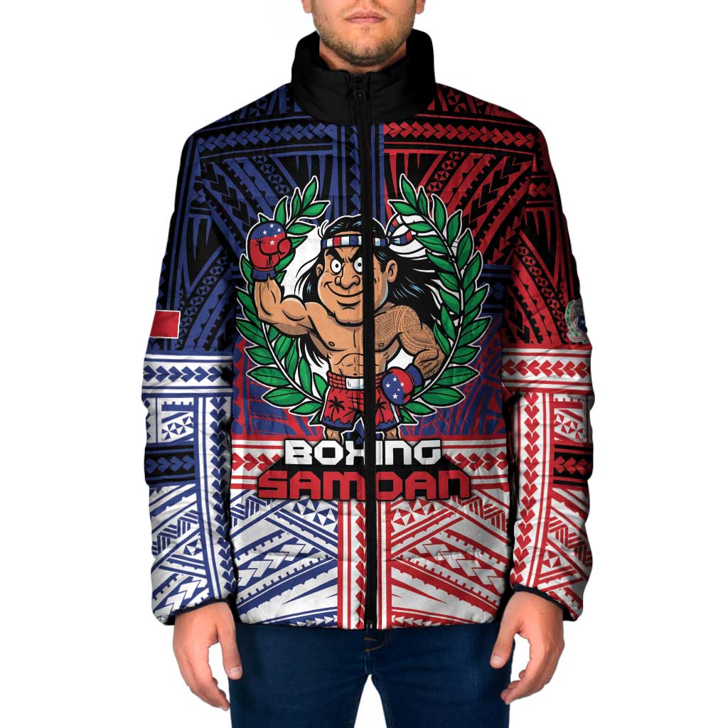 Personalised Samoa Boxing Padded Jacket Samoan Boxer Funny Style - Polynesian Pride