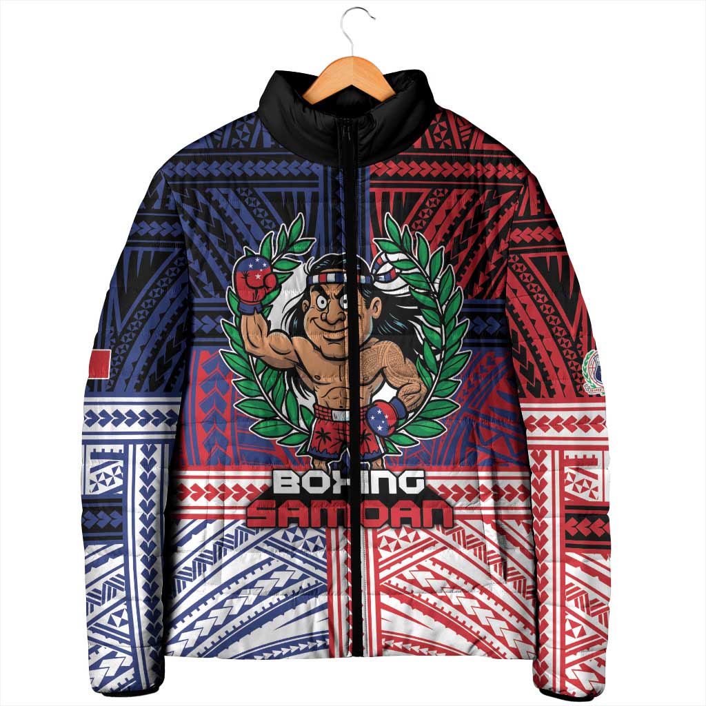 Personalised Samoa Boxing Padded Jacket Samoan Boxer Funny Style - Polynesian Pride