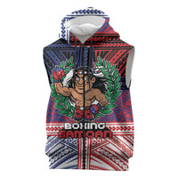 Personalised Samoa Boxing Sleeveless Zip Hoodie Samoan Boxer Funny Style - Polynesian Pride
