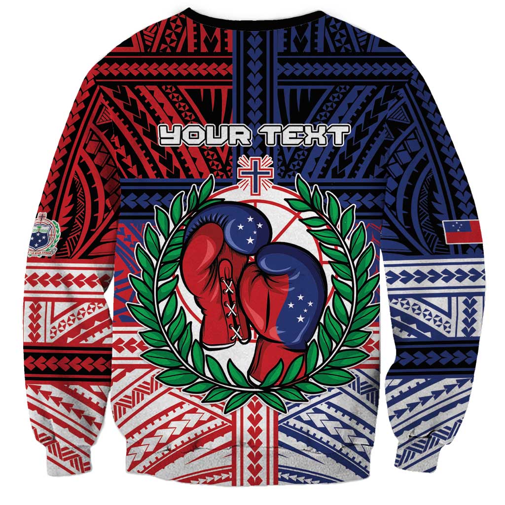 Personalised Samoa Boxing Sweatshirt Samoan Boxer Funny Style - Polynesian Pride