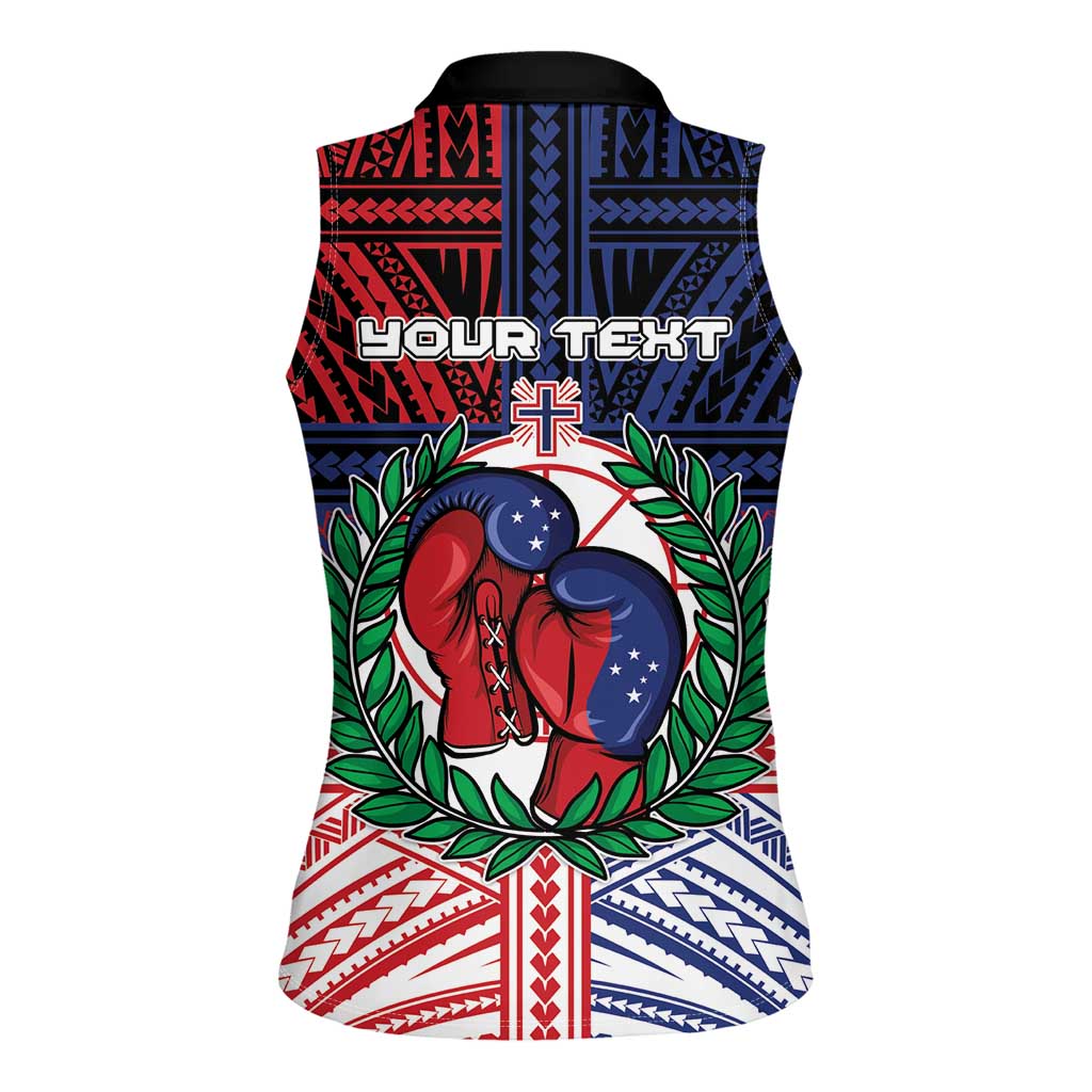Personalised Samoa Boxing Women Sleeveless Polo Shirt Samoan Boxer Funny Style - Polynesian Pride