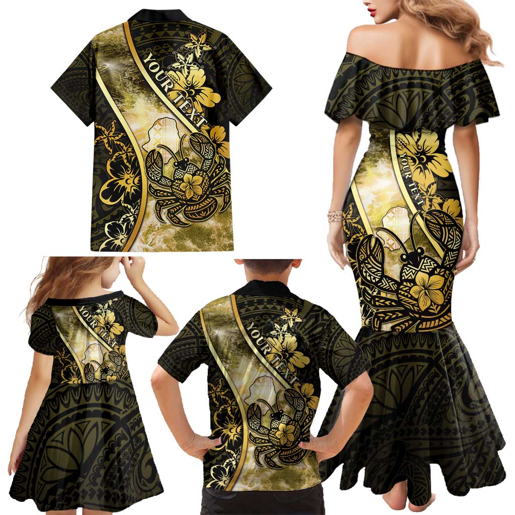Personalised Niue Family Matching Mermaid Dress and Hawaiian Shirt Niuean Crab Waves Style DT05 - Polynesian Pride
