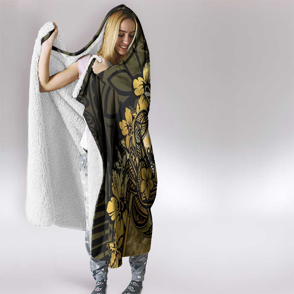 Niue Hooded Blanket Niuean Crab Waves Style