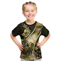 Personalised Niue Kid T Shirt Niuean Crab Waves Style