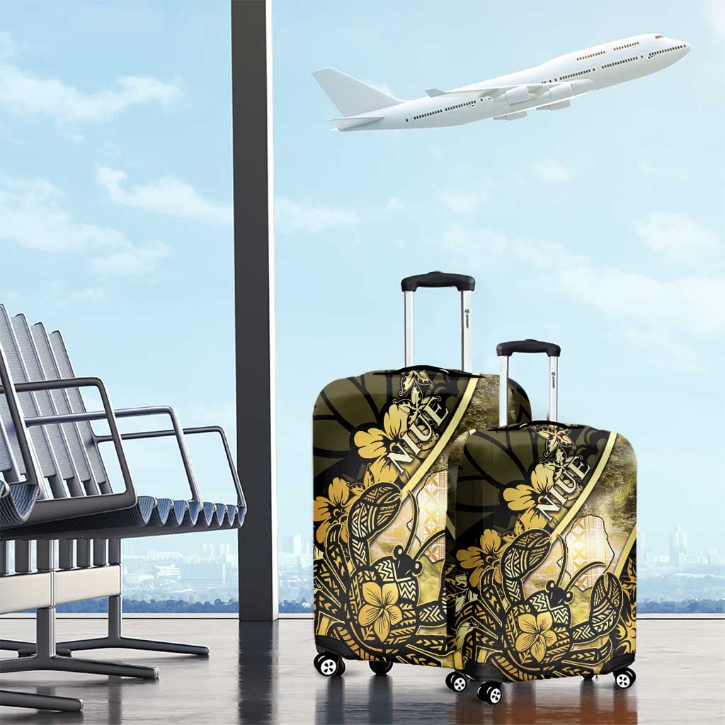 Niue Luggage Cover Niuean Crab Waves Style