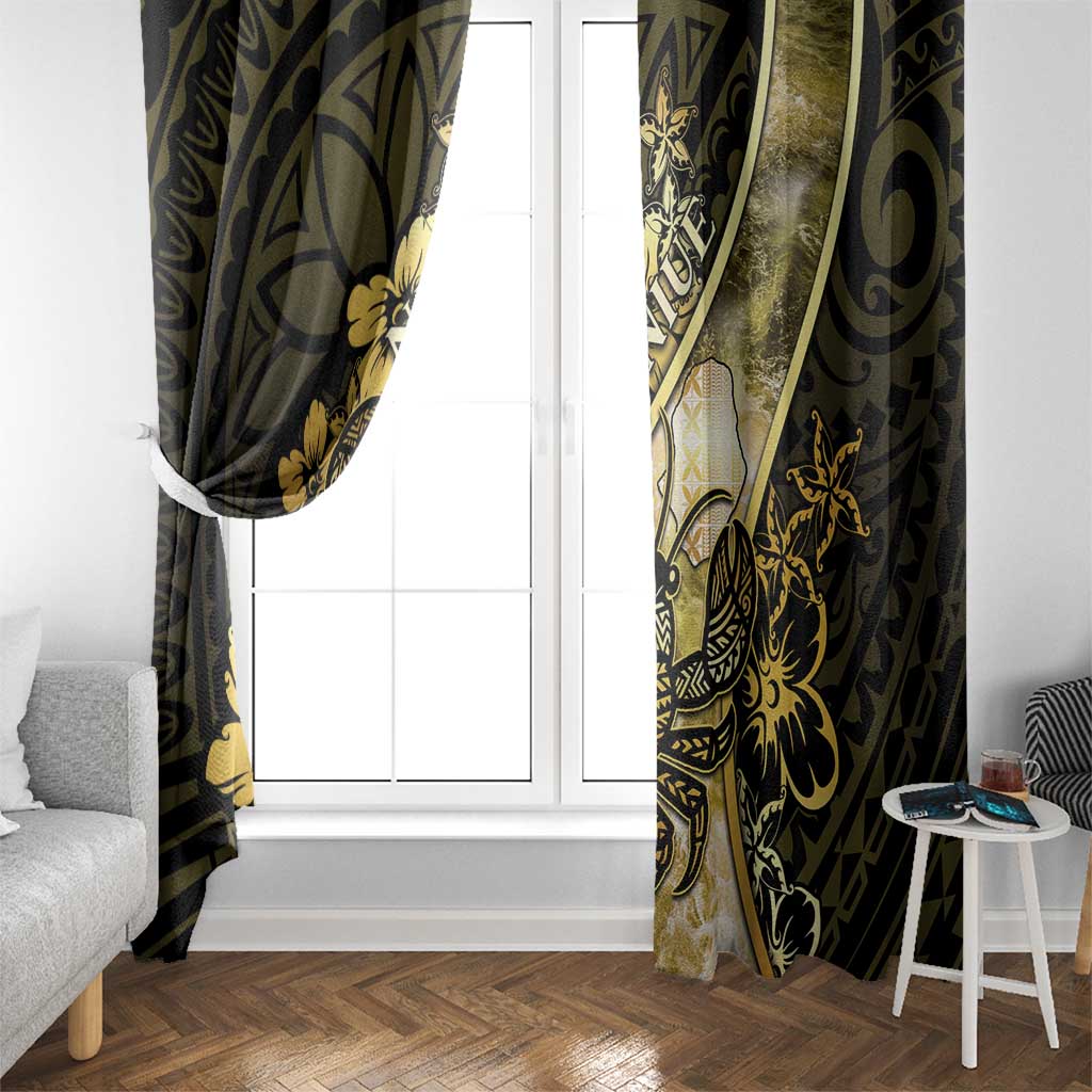 Niue Window Curtain Niuean Crab Waves Style