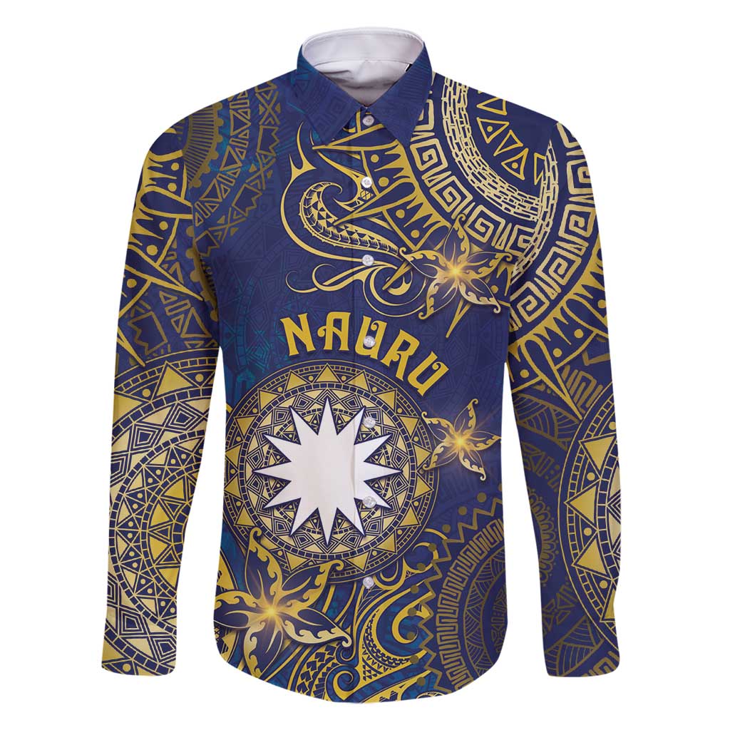 Personalised Nauru Family Matching Off Shoulder Short Dress and Hawaiian Shirt Hibiscus Polynesian Tribal Pattern