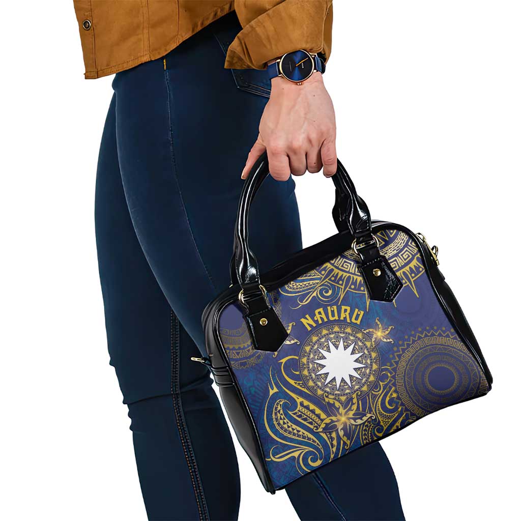 Nauru Shoulder Handbag Hibiscus Polynesian Tribal Pattern