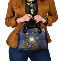 Nauru Shoulder Handbag Hibiscus Polynesian Tribal Pattern