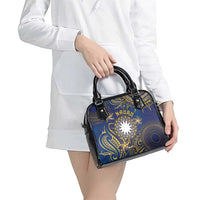 Nauru Shoulder Handbag Hibiscus Polynesian Tribal Pattern
