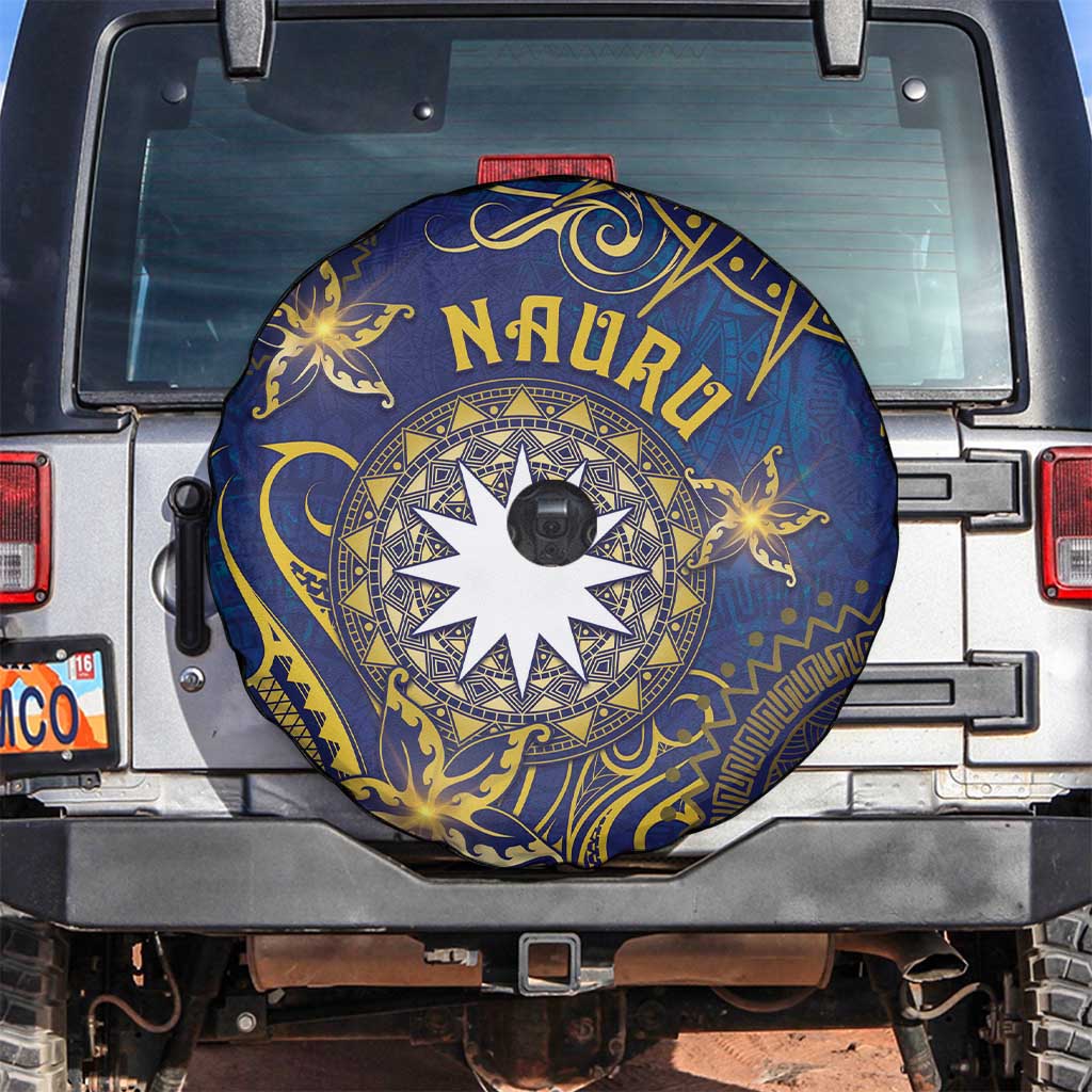 Nauru Spare Tire Cover Hibiscus Polynesian Tribal Pattern