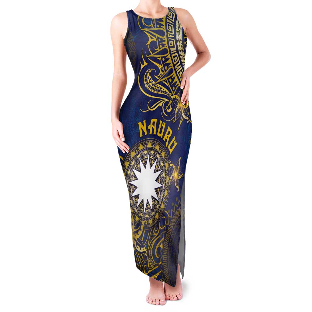 Personalised Nauru Tank Maxi Dress Hibiscus Polynesian Tribal Pattern