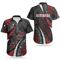 Aotearoa New Zealand Native Birds Map Couples Matching Summer Maxi Dress and Hawaiian Shirt Silver Fern Tribal Pattern DT05 - Polynesian Pride