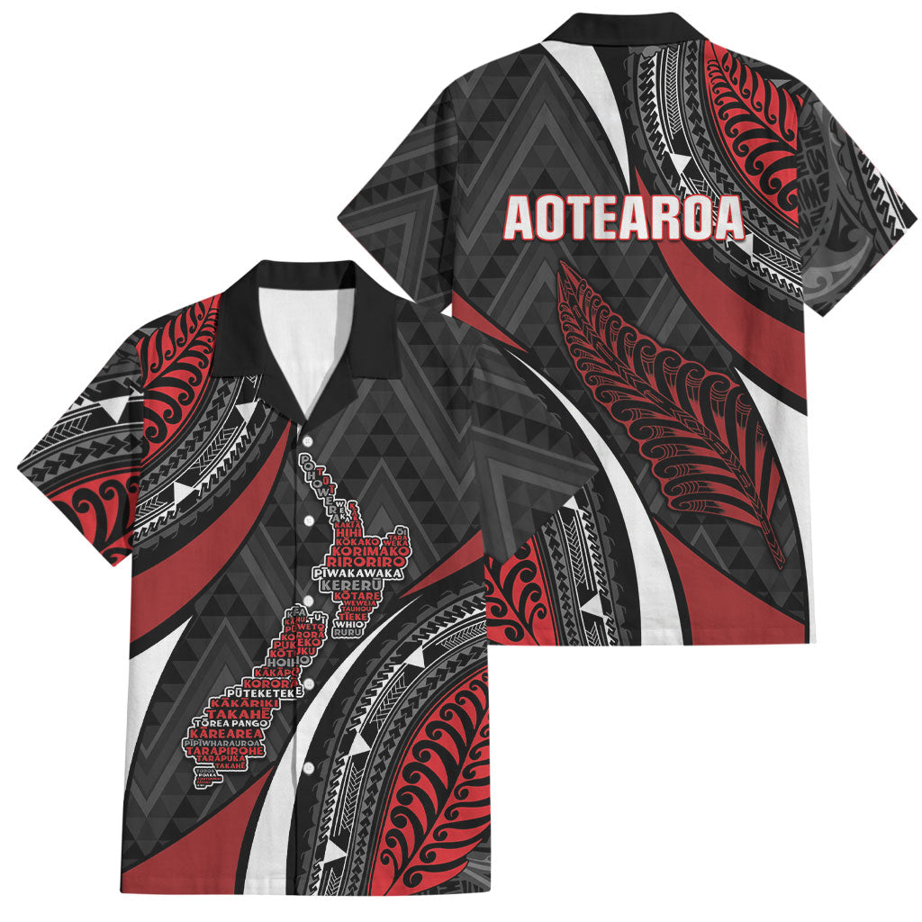 Aotearoa New Zealand Native Birds Map Family Matching Off Shoulder Short Dress and Hawaiian Shirt Silver Fern Tribal Pattern