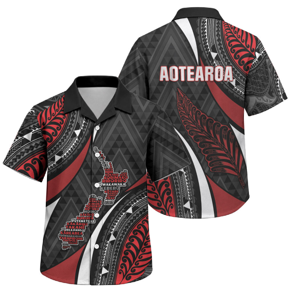 Aotearoa New Zealand Native Birds Map Family Matching Off Shoulder Short Dress and Hawaiian Shirt Silver Fern Tribal Pattern