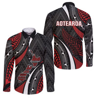 Aotearoa New Zealand Native Birds Map Family Matching Short Sleeve Bodycon Dress and Hawaiian Shirt Silver Fern Tribal Pattern