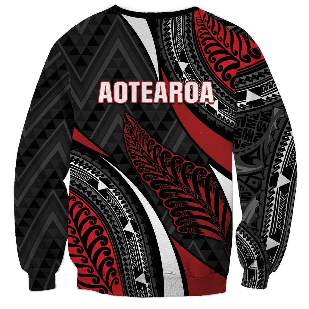 Aotearoa New Zealand Native Birds Map Sweatshirt Silver Fern Tribal Pattern DT05 - Polynesian Pride