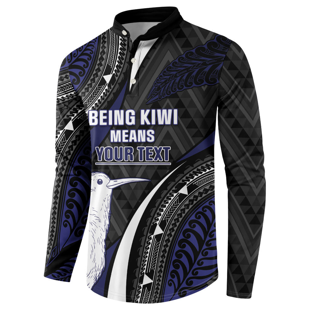 Personalised New Zealand Kiwi Button Sweatshirt Silver Fern Tribal Pattern DT05 - Polynesian Pride