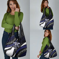Personalised New Zealand Kiwi Grocery Bag Silver Fern Tribal Pattern