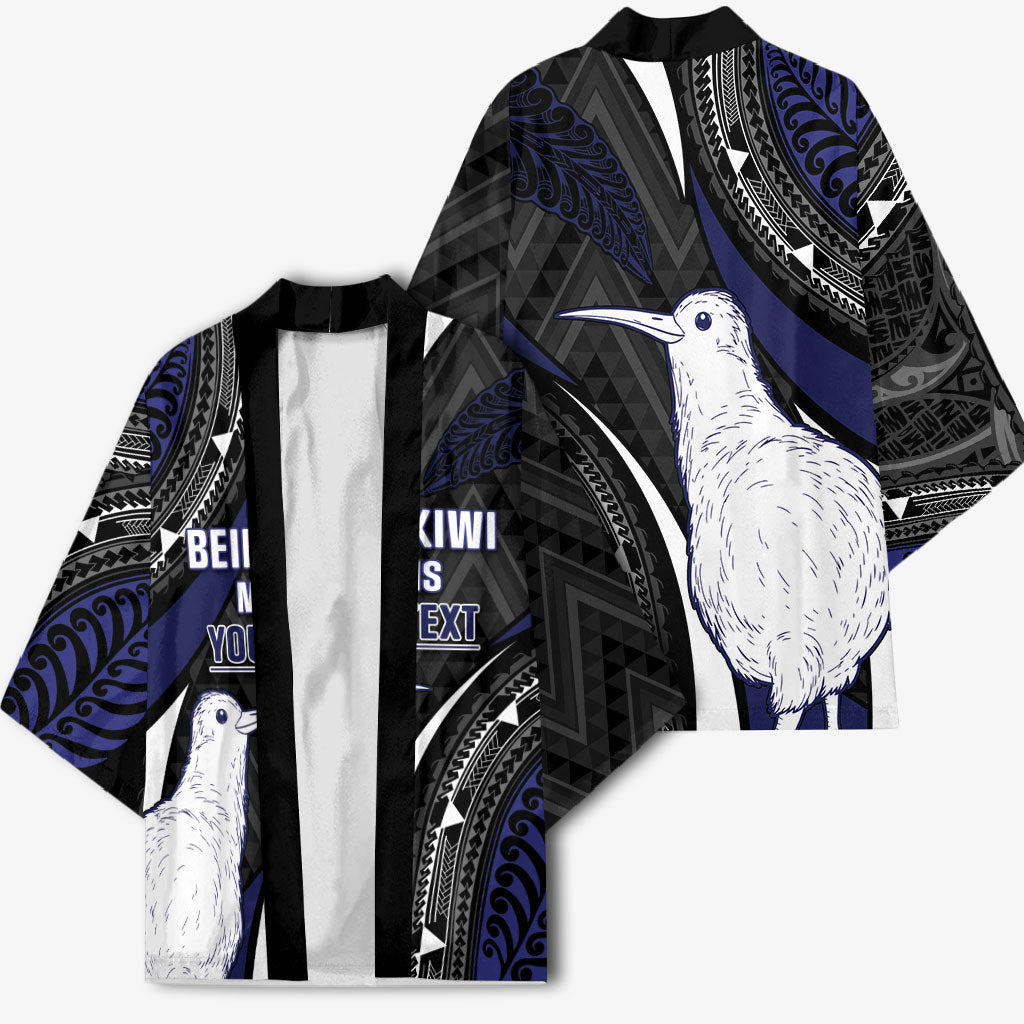 Personalised New Zealand Kiwi Kimono Silver Fern Tribal Pattern DT05 - Polynesian Pride