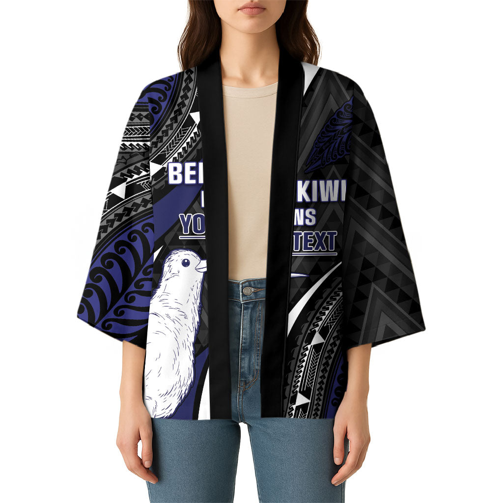 Personalised New Zealand Kiwi Kimono Silver Fern Tribal Pattern DT05 - Polynesian Pride