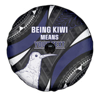 Personalised New Zealand Kiwi Spare Tire Cover Silver Fern Tribal Pattern DT05 - Polynesian Pride