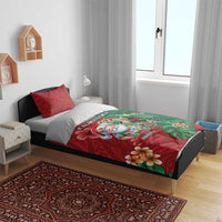 Hawaii Christmas Bedding Set Mele Kalikimaka Funny Hawaiian Santa - Polynesian Pride