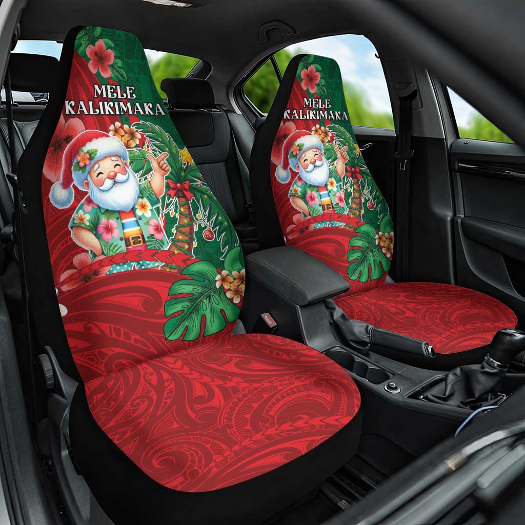 Hawaii Christmas Car Seat Cover Mele Kalikimaka Funny Hawaiian Santa DT05 One Size Green - Polynesian Pride