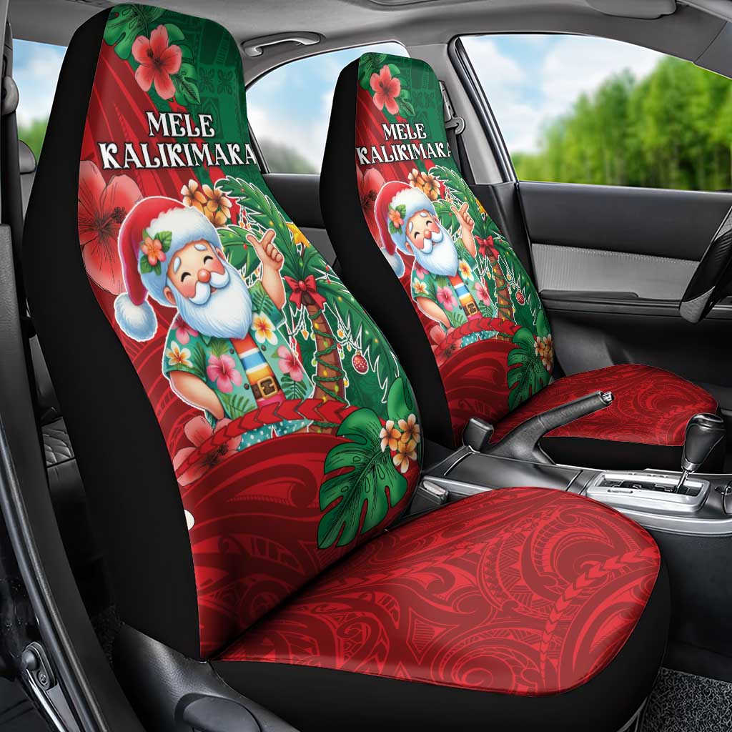Hawaii Christmas Car Seat Cover Mele Kalikimaka Funny Hawaiian Santa DT05 - Polynesian Pride